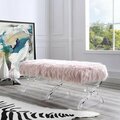 Comfortcorrect Brayden Faux Fur Acrylic X-Leg Bench - Rose CO3644232